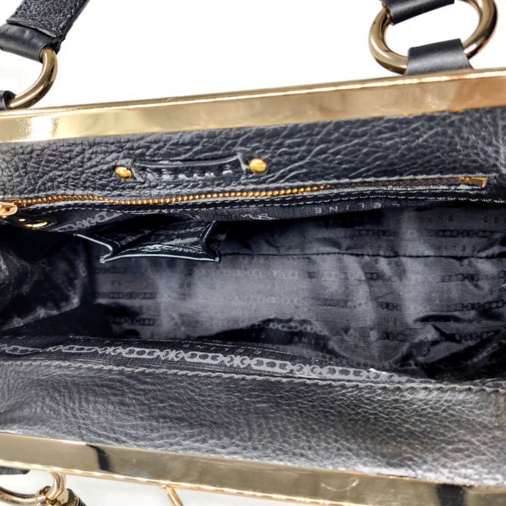 Celine Clandestine Black Pebbled Leather Gold Frame Doctor Shoulder Satchel Bag - Picture 15 of 15